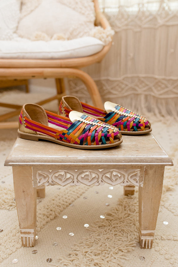 Multi Colored Huarache Sandals Ethnic Heritage
