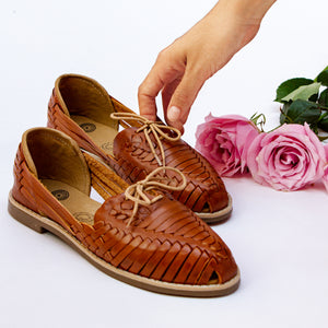 Brown Laces Mexican Leather Huaraches