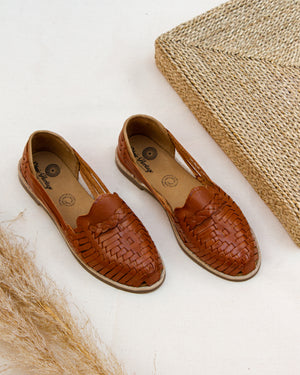 Light Brownies Leather Huarache Flat Sandals