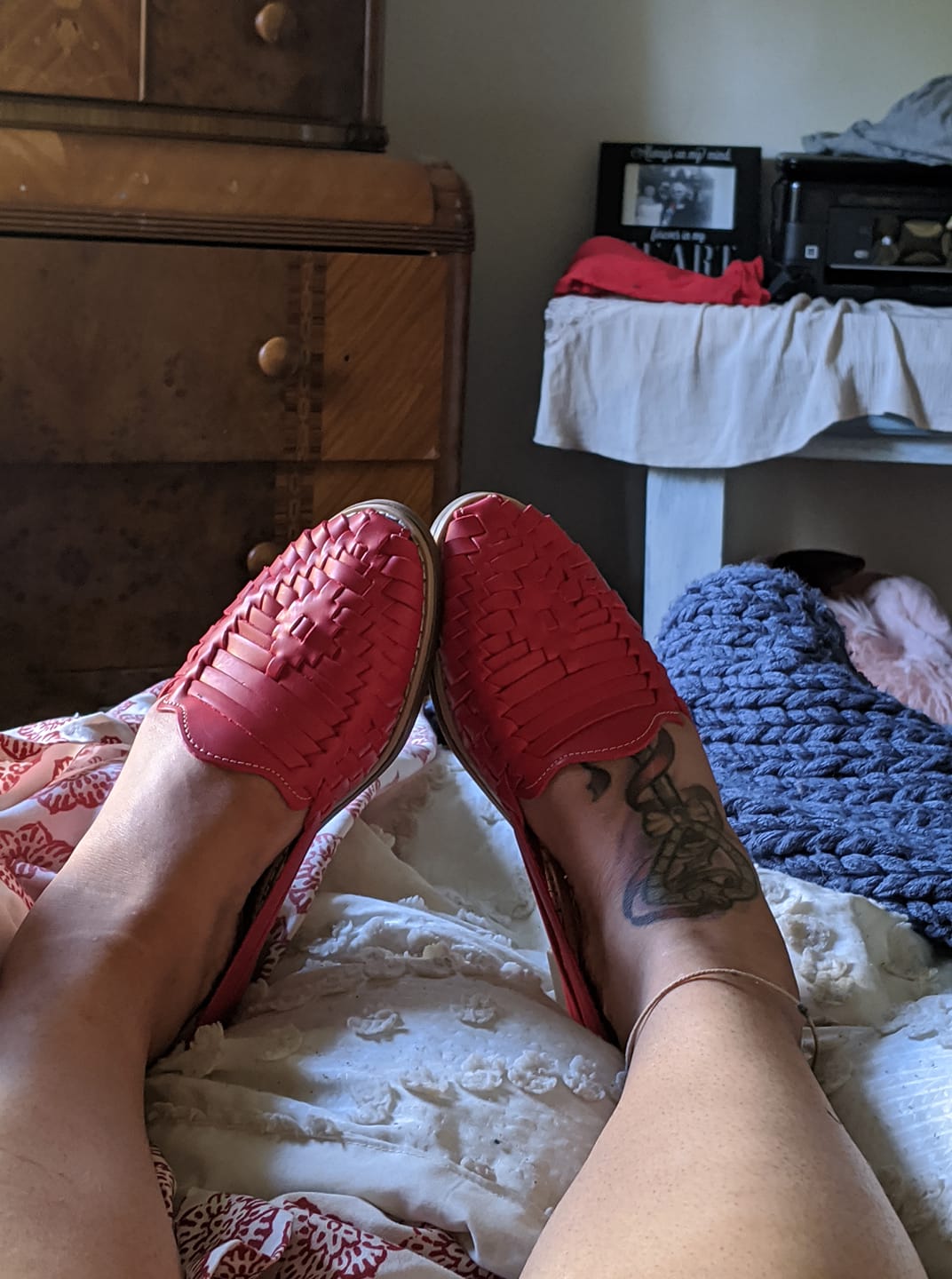Red on red huaraches Clearance
