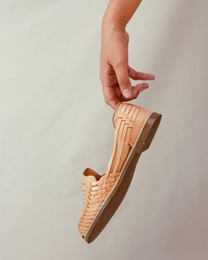 The Natural Leather Huarache Flat Sandals