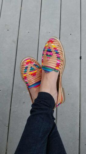 Artisans Vibrant Leather Huarache Sandals