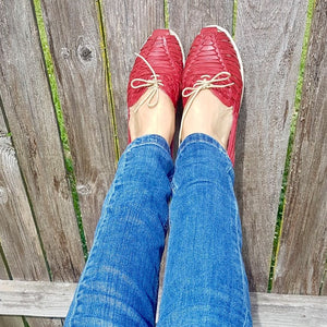 Mexican leather huaraches Red Laces