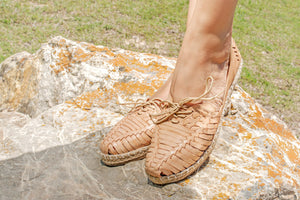 Natural Leather Huarache Laces Sandal