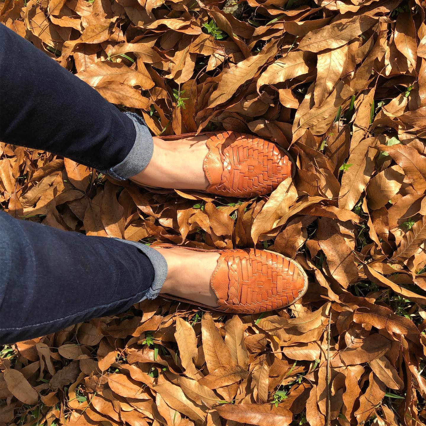 Light Brownies Leather Huarache Flat Sandals