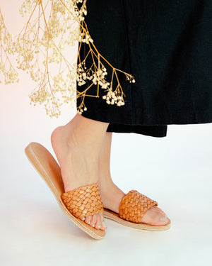 Ana Leather Slide Sandal