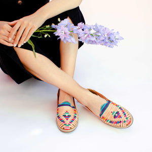 Artisans Vibrant Leather Huarache Sandals