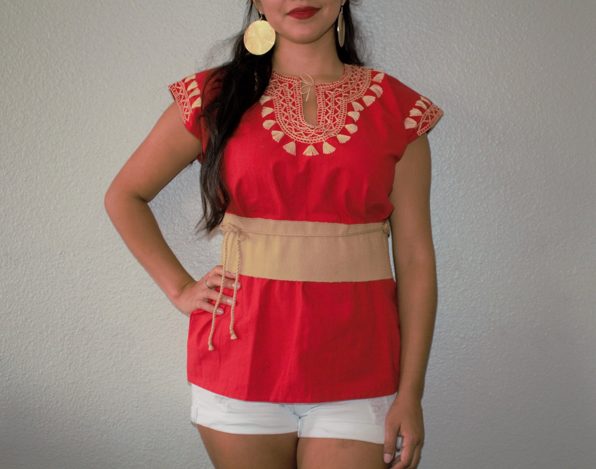 Vestido de rebozo Faja Mexican Dress Belt Embroidery Chiapas 1 Size  Unitalla Q10
