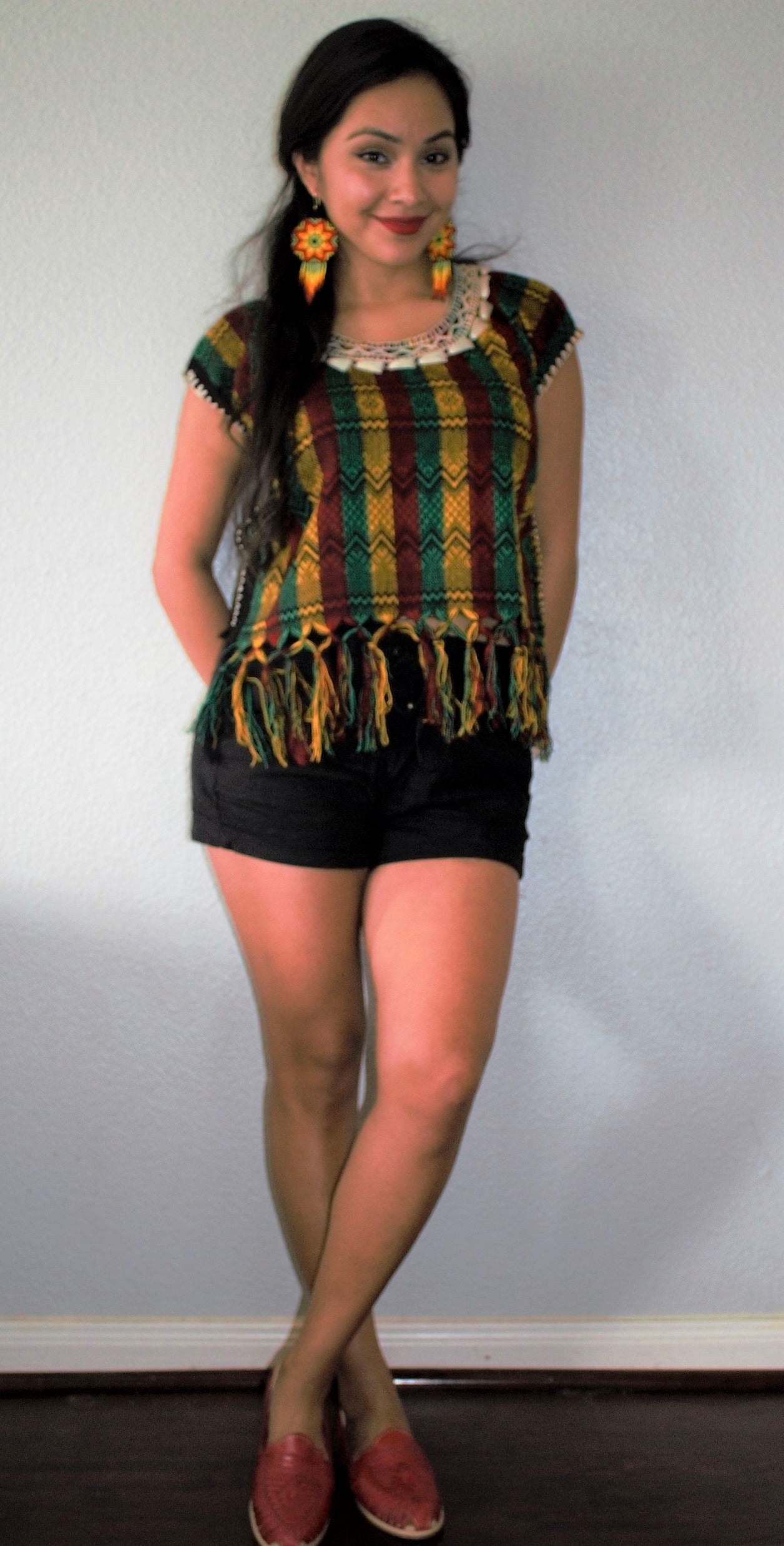 Campanilla Yellow Loom Woven Embroidered Blouse