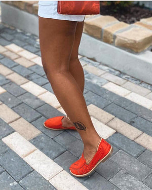 Red Passion Mexican Leather Huaraches