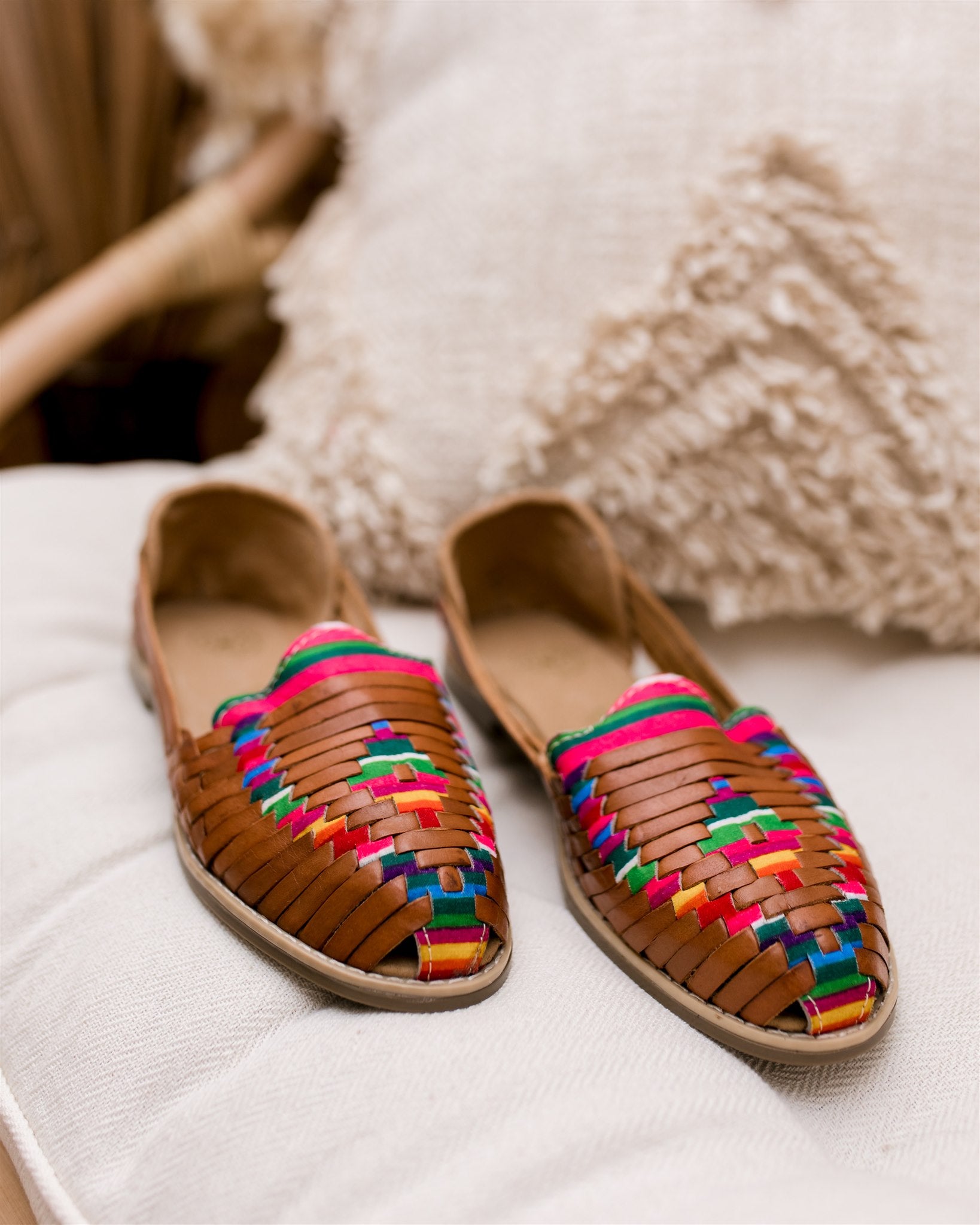 Mexican Brown Leather Huarache Sandals