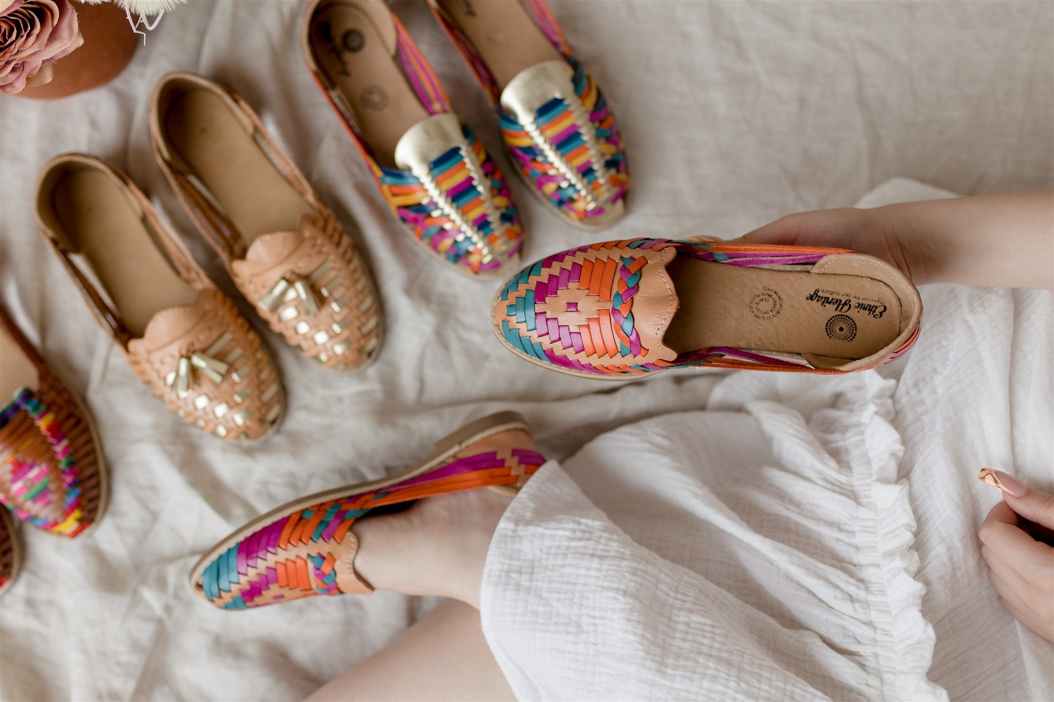 Golden Queen Mexican Leather Huaraches Ethnic Heritage