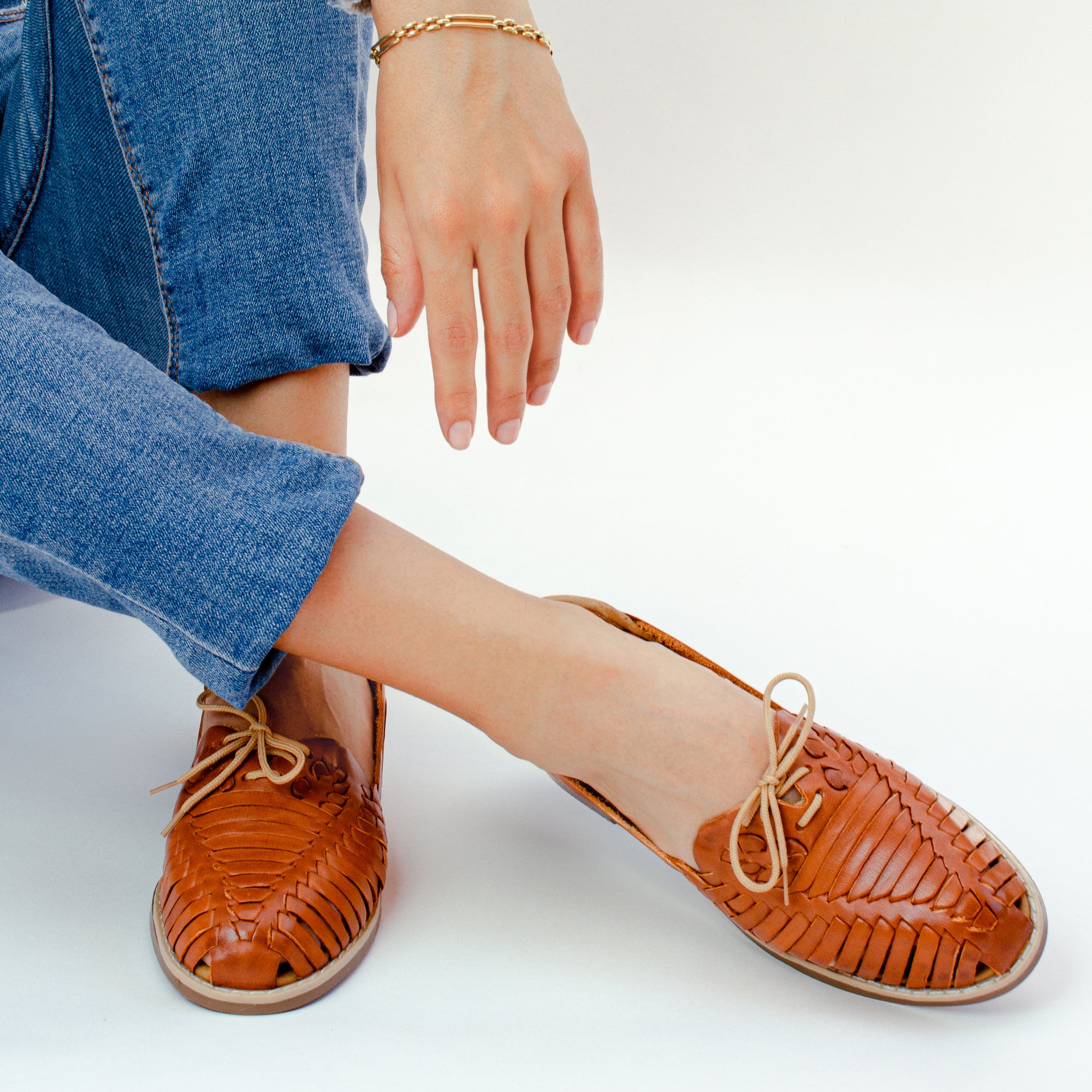 Brown Laces Mexican Leather Huaraches