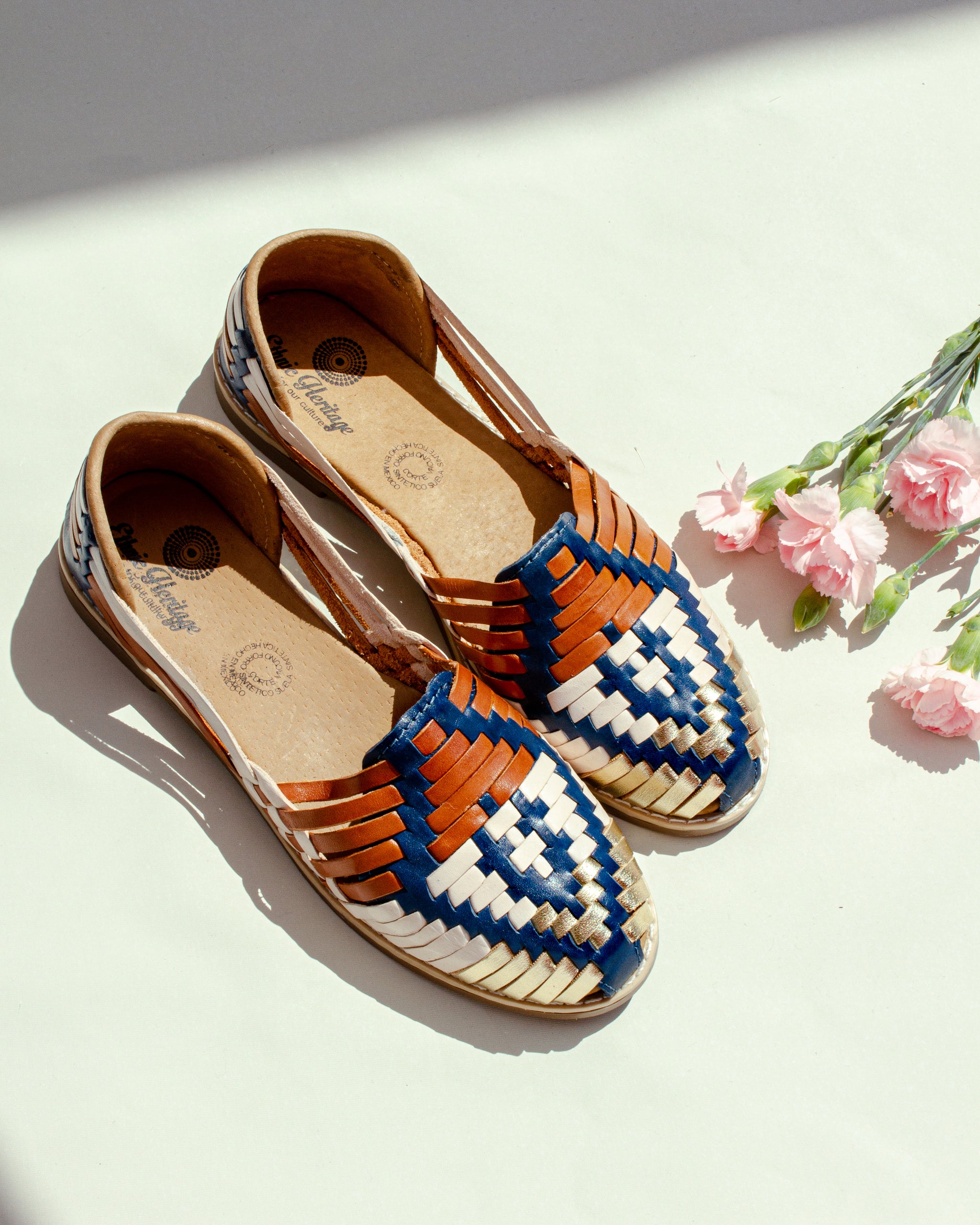 The Artesano Leather Huarache Flat Sandals - Ethnic Heritage