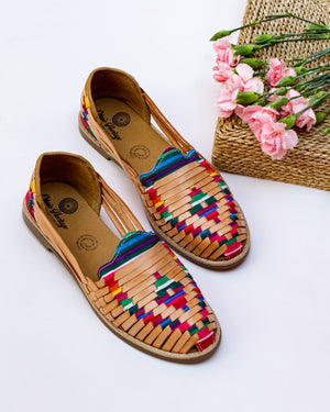 Artisans Vibrant Leather Huarache Sandals