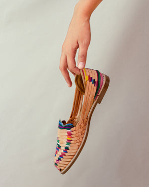 Artisans Vibrant Leather Huarache Sandals