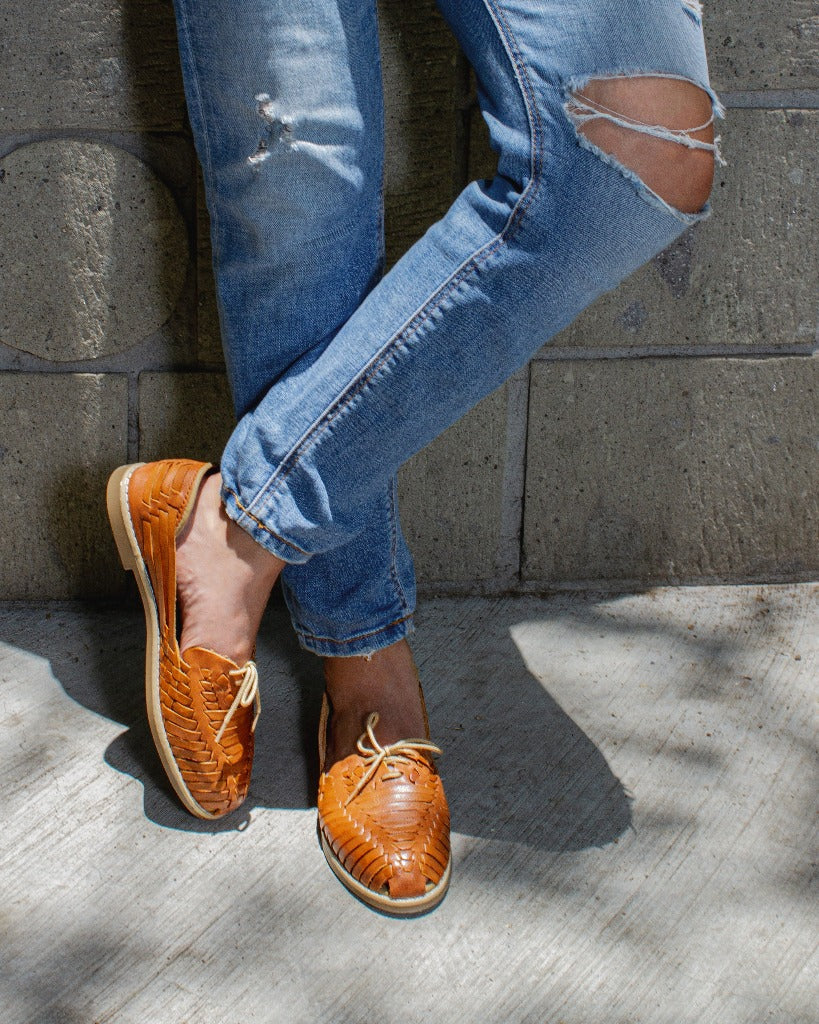 Brown Laces Mexican Leather Huaraches