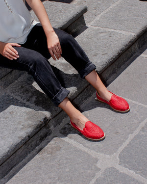 Red Passion Mexican Leather Huaraches